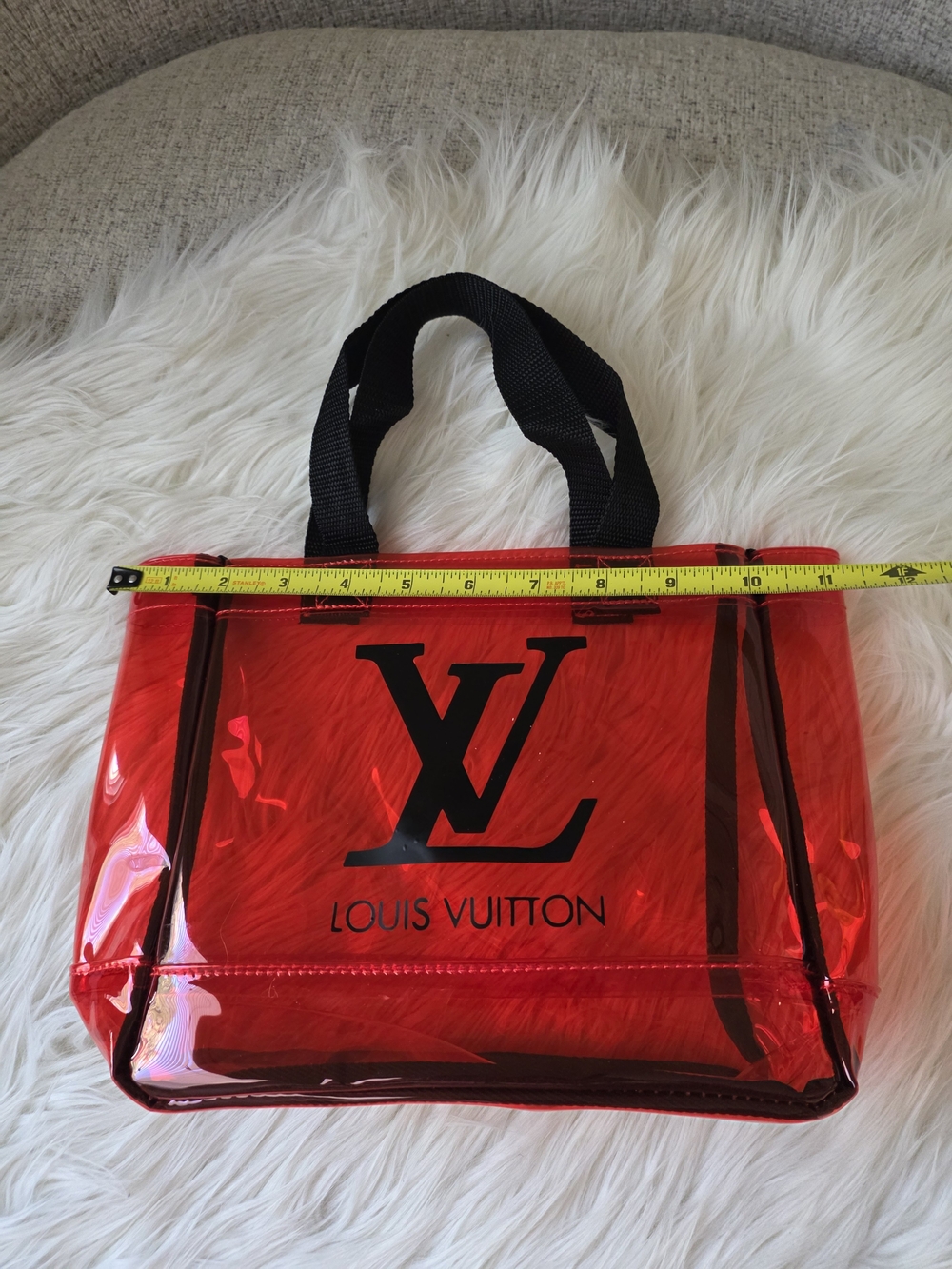 Red Transparent Tote Bag - Picture 9 of 11